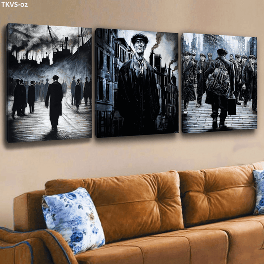 Sokaktaki Adam - 3'lü Kanvas Tablo - TKVS02 - Dekopix