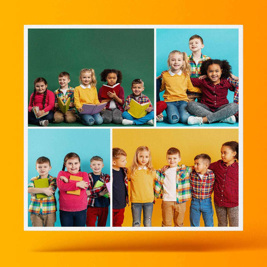 Kişiye Özel - 4 Fotoğraflı Kolaj - Kare - Kanvas Tablo - Dekopix