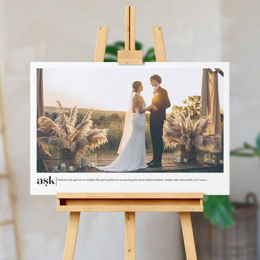 Kişiye Özel - Aşk Yazılı - Yatay - Kanvas Tablo - Dekopix