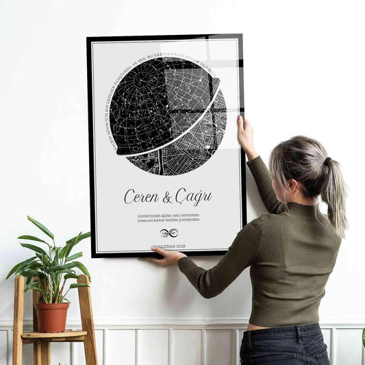 Kişiye Özel - Bizim Dünyamız - Beyaz - Cam Tablo - Dekopix