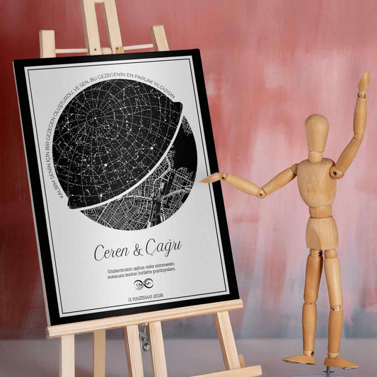 Kişiye Özel - Bizim Dünyamız - Beyaz - Kanvas Tablo - Dekopix