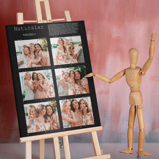 Kişiye Özel - 6 Fotoğraflı Hatıra Tablosu - Kanvas Tablo - Dekopix