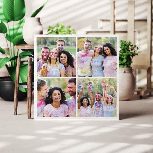 Kişiye Özel - 4'lü Kolaj - Kare - Kanvas Tablo - Dekopix