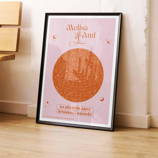 Kişiye Özel - Modern Yıldız Haritası - Poster - Dekopix