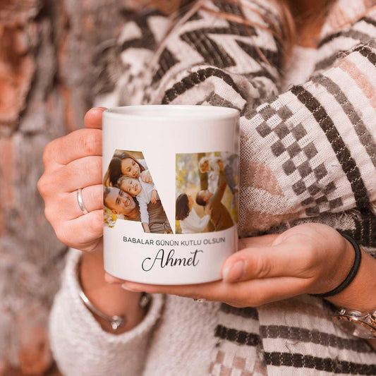 Kişiye Özel - Baba Yazılı Fotoğraflı - Kupa Bardak - Dekopix