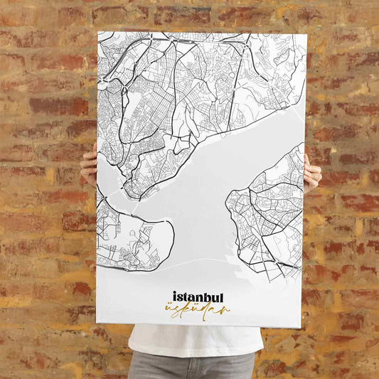 Kişiye Özel - Şehrin Haritası - Kanvas Tablo - Dekopix