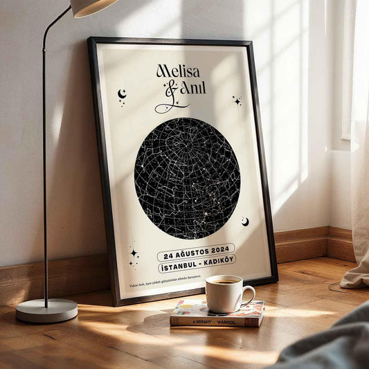 Kişiye Özel - Zamansız Yıldız Haritası - Poster - Dekopix